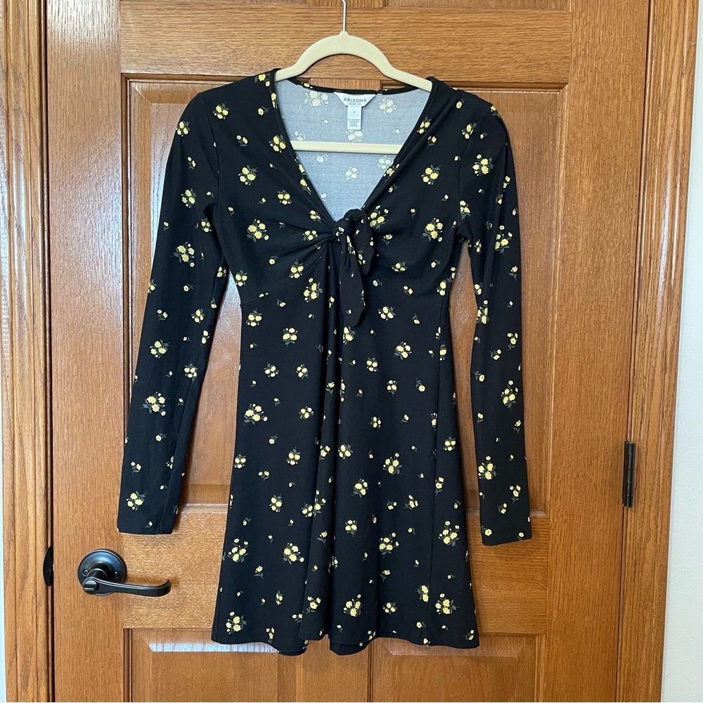 Black Long Sleeve Mini Dress